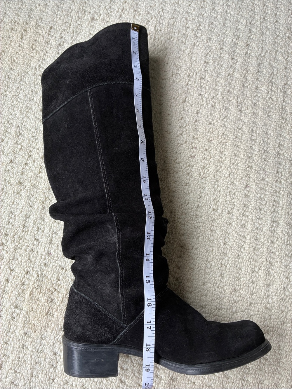 Vintage Henri Pierre Women's Black Suede Tall Slouch Boots Size 7 Made in Canada - Picture 10 of 12